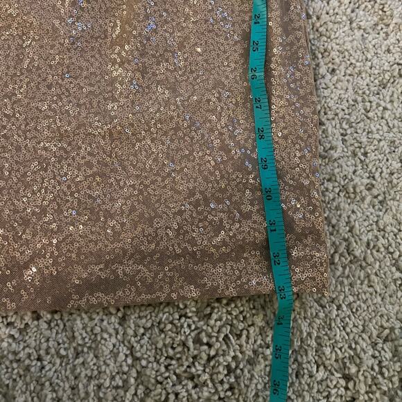 Lauren Ralph Lauren Evening Gold Sequin Mesh Shoulders Mini Dress - Picture 10 of 10